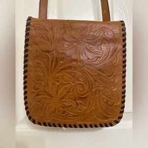 Patricia Nash Brown Embossed Crossbody Bag